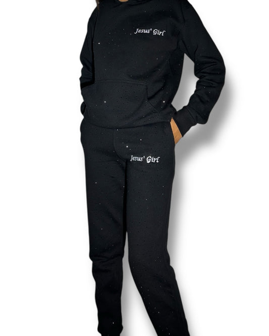 Jesus’ Girl Rhinestone Hoodie Set